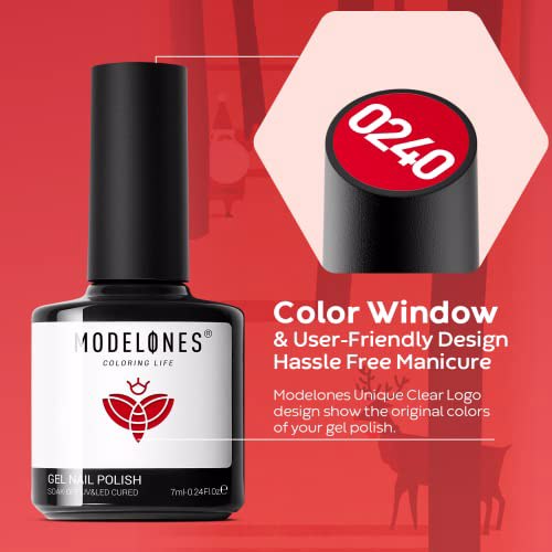 Modelones Gel Nail Polish Set, A2 Red Velvet 9