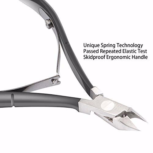 Ejiubas Cuticle Trimmer with Cuticle Pusher, Grey 4