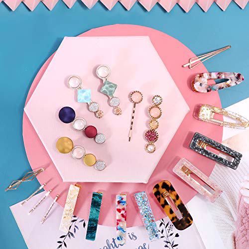 Magicsky 28 PCS Hingwah Pearls and Acrylic Resin Hair Clips 5