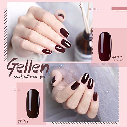 Gellen Gel Nail Polish KIT, Misty Rose & Midnight 4