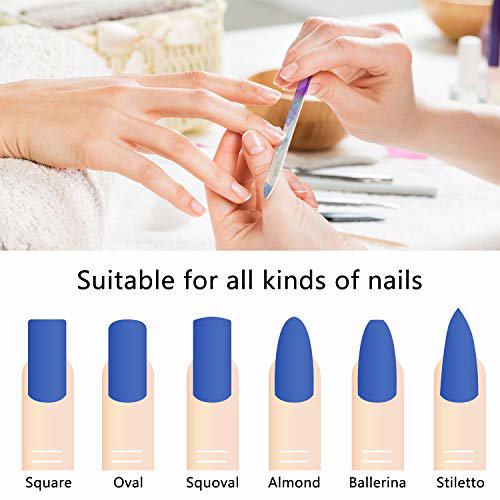Mudder 5 Pieces Glass Nail File Buffers with Cases 6