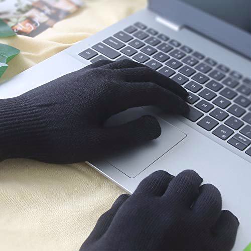EvridWear Men Moisturizing Cotton Gloves, Small/Medium (6 Pair) black 7
