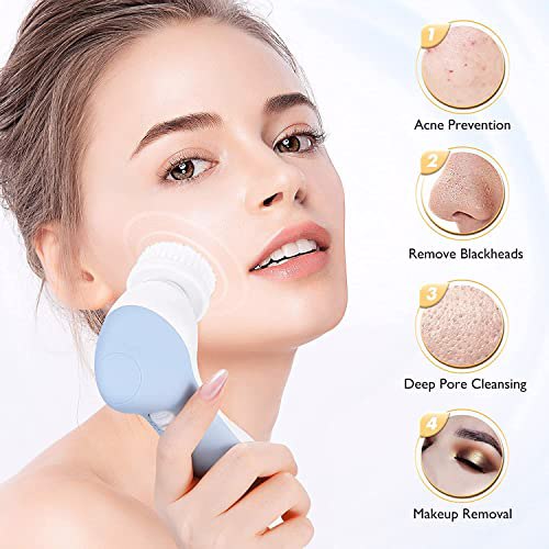 Facial Cleansing Brush Face Scrubber, Misty Blue 7