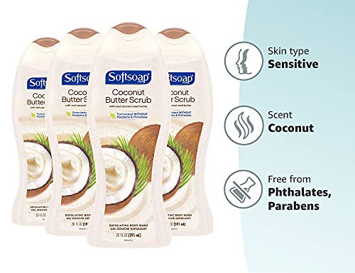 Softsoap Exfoliating Body Wash Scrub Coconut Butter - 20 fluid ounce (4 Pack) 9