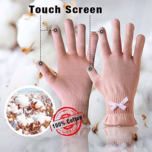 EvridWear 6 Pack Beauty Cotton Gloves, XS Light Weight Pink Color 2