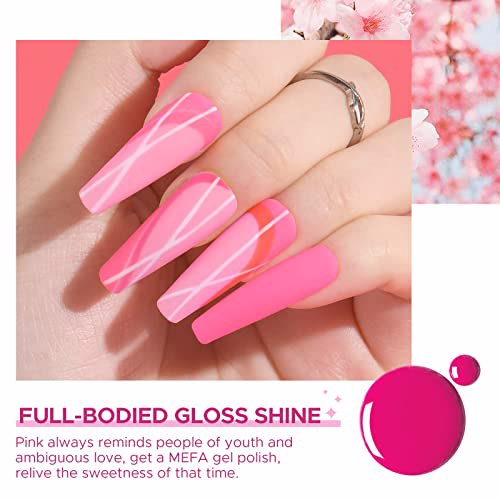 MEFA Gel Nail Polish Pink Set, N-Sweet Cherry 2