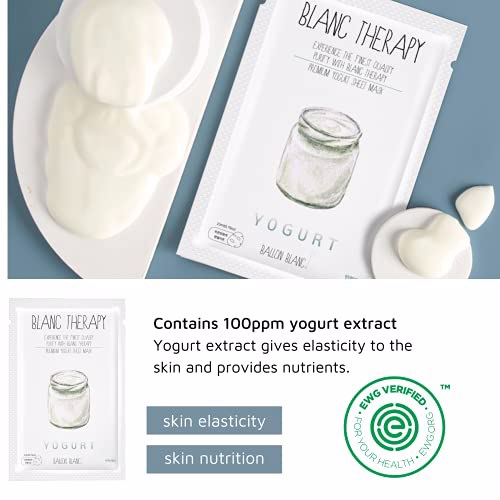 BALLONBLANC Therapy Relaxing Self Care Face Facial Mask Sheet, 6 Masks B set 6