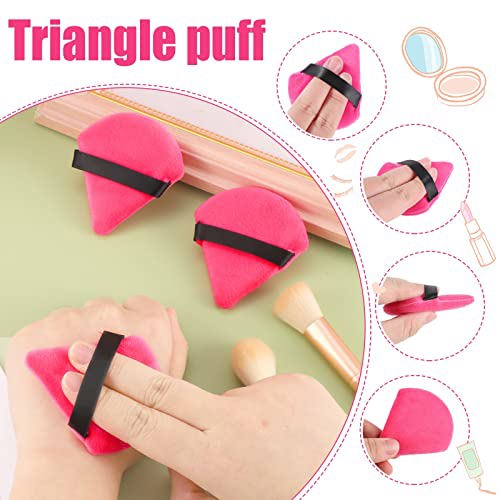 Pimoys 6 Pieces Powder Puff Face Soft Triangle Makeup Rose Red 4