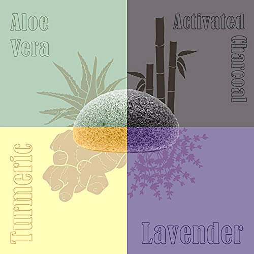 Natural Konjac Facial Sponges, Violet Lavender, Sage Green 3