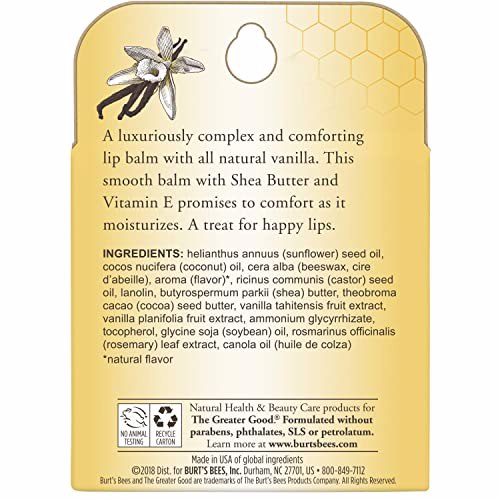 Burt's Bees 100% Natural Moisturizing Lip Balm Vanilla Bean 7