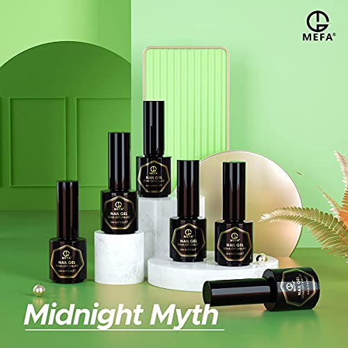 MEFA Gel Nail Polish Set Green, L-Midnight Myth 7