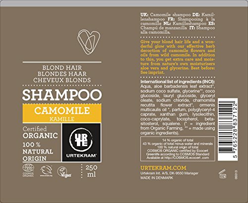 URTEKRAM Blonde Hair Camomile Shampoo 5