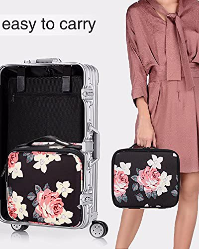 Relavel Travel Makeup Train Case with Adjustable Dividers for Cosmetics 6