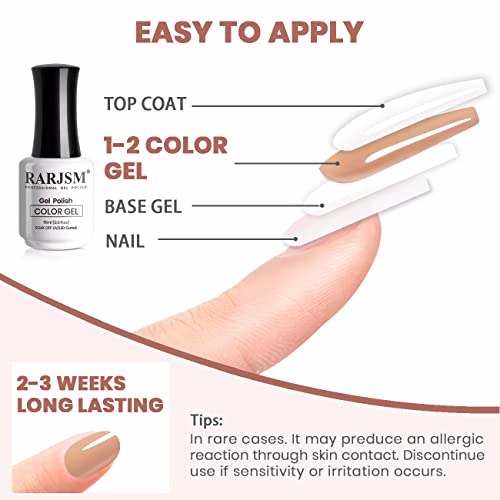 RARJSM Nude Brown Gel Nail Polish 7