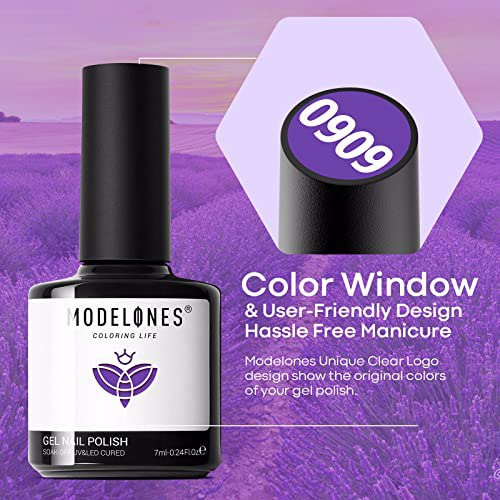 Modelones Gel Nail Polish Set Purple 6 Colors 6