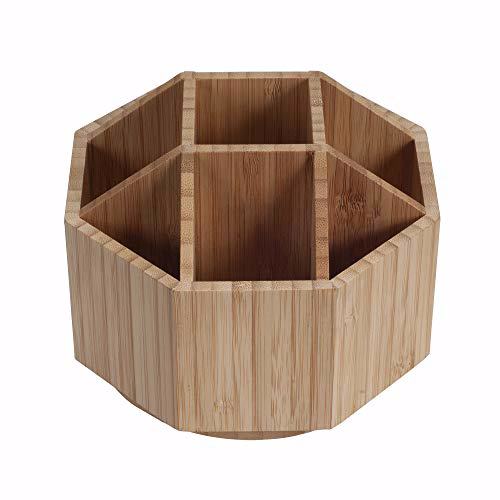 MobileVision Bamboo Rotating Makeup Organizer 4