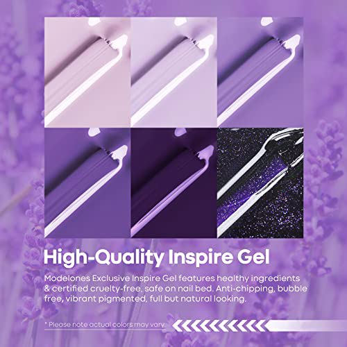 Modelones Gel Nail Polish Set Purple 6 Colors 3