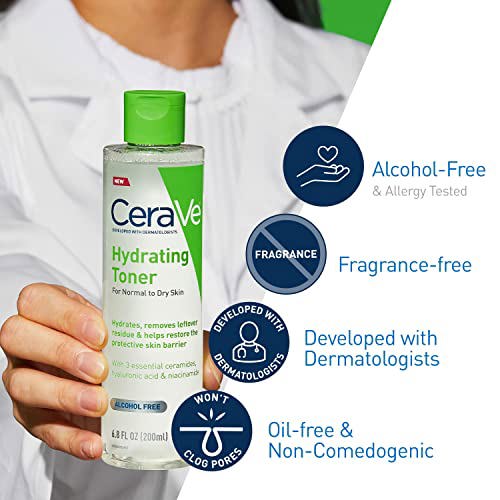 CeraVe Hydrating Toner for Face Non-Alcoholic with Hyaluronic Acid 5