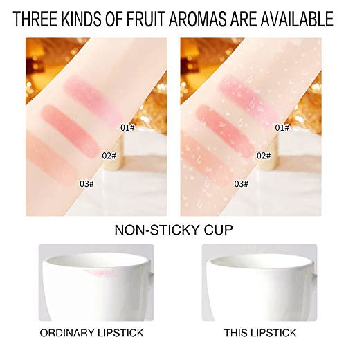 BINGBRUSH 3 Pcs Color Changing Lipstick,Red Pink Long Lasting Lip Care 5