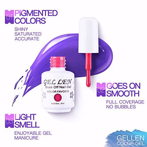 Gellen Gel Nail Polish 6 Colors Set, Decent Luxury Set Series 8