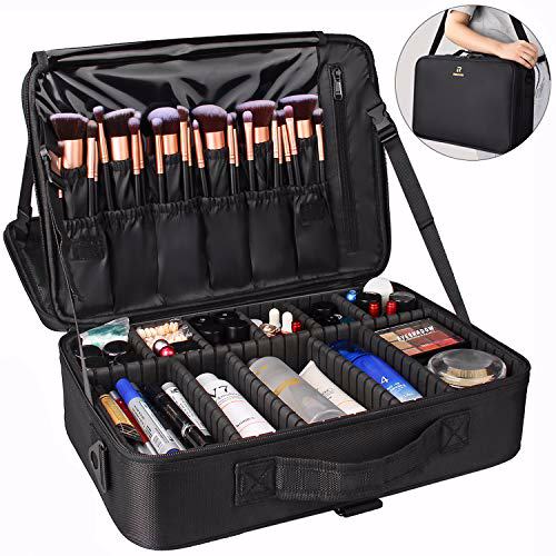 Relavel Travel Makeup Train Case Cosmetic Organizer Portable Artist Storage Bag 2