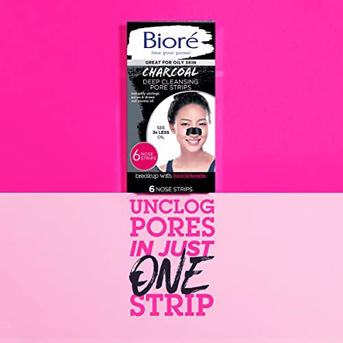 Bioré, 6 Count (Pack of 1) CHARCOAL PORE STRIPS 3