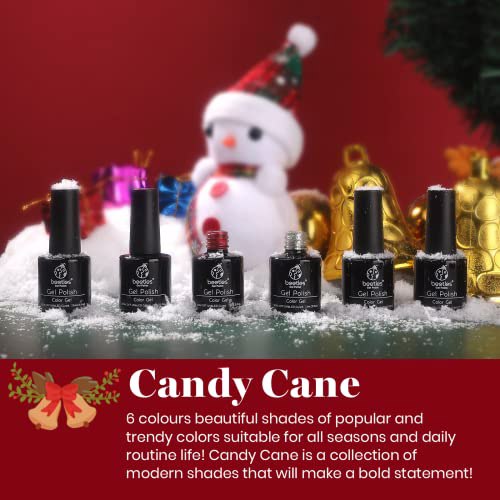 Beetles Gel Nail Polish Set, Candy Cane 3