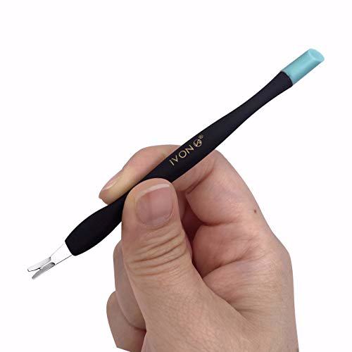 IVON 3 Pack Cuticle Trimmer Pusher Remover Rubber Tip Gentle on Nail Bed 6
