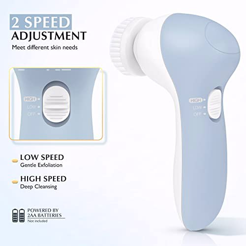 Facial Cleansing Brush Face Scrubber, Misty Blue 6
