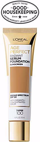 L'Oreal Paris Age Perfect Radiant Serum Foundation with SPF 50, Toffee 9