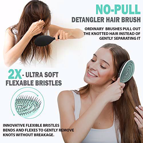 Fiora Naturals Hair Detangling Brush Green 3