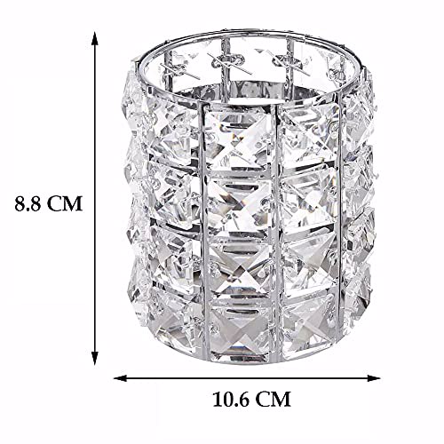 AKOAK 1 pack Crystal Makeup Brush Holder Office Supplies Silver 9