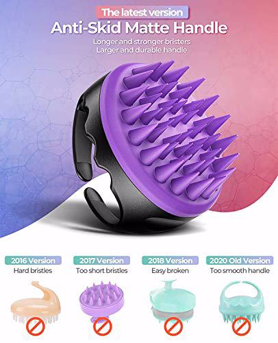 EUHOME Scalp Massager Shampoo Brush Black Rose Black Purple 5