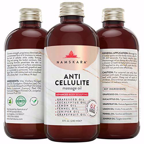NAMSKARA Grapeseed Oil & Grapefruit Essential Oil Anti Cellulite Treatment Massage Oil 2