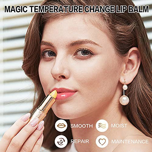 BINGBRUSH 3 Pcs Color Changing Lipstick,Red Pink Long Lasting Lip Care 4