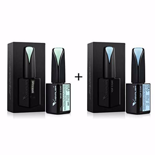 VENALISA 2pcs 15ml Base and Top Coat High Gloss Gel Nail Polish Kit 8