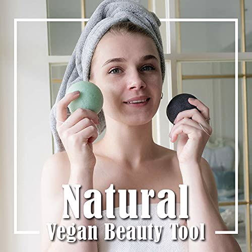 Natural Konjac Facial Sponges, Violet Lavender, Sage Green 2