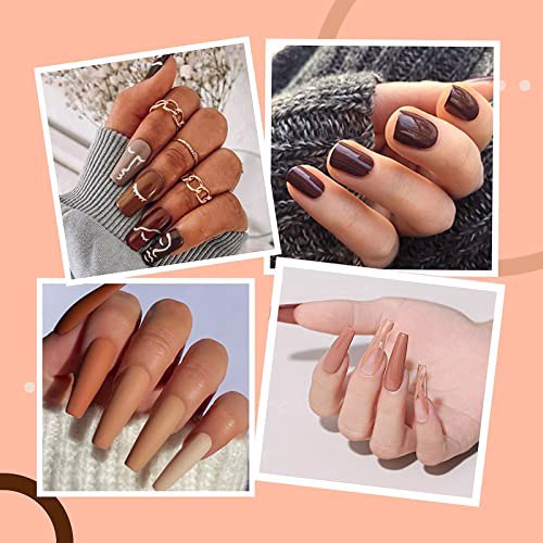 MEFA Gel Nail Polish Set Brown, M-Coffee Chat 2