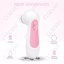 Waterproof Facial Cleansing Spin Brush Set with 3 Exfoliating Brush Heads, Pink Thumbnail 3