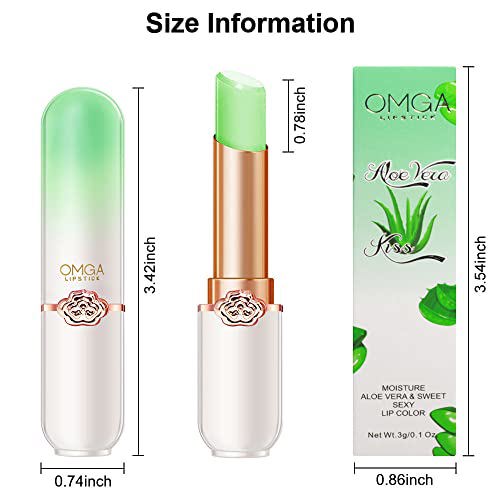 BINGBRUSH 2 Pcs Aloe Vera Color Changing Lipstick Queen 6