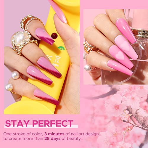 MEFA Gel Nail Polish Pink Set, N-Sweet Cherry 4