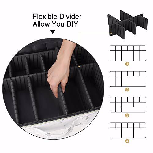 MONSTINA Marble Makeup Bags,Portable Organizer Bag Travel Case Professional 6