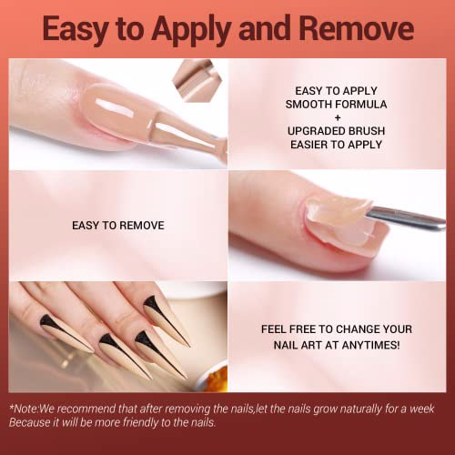Modelones Red Gel Nail Polish Set, 6 Brown Peach Pink 6