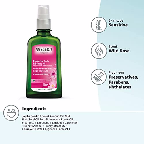 Weleda Skin Pampering 2-Piece Set: Wild Rose Deodorant and Body Oil 3