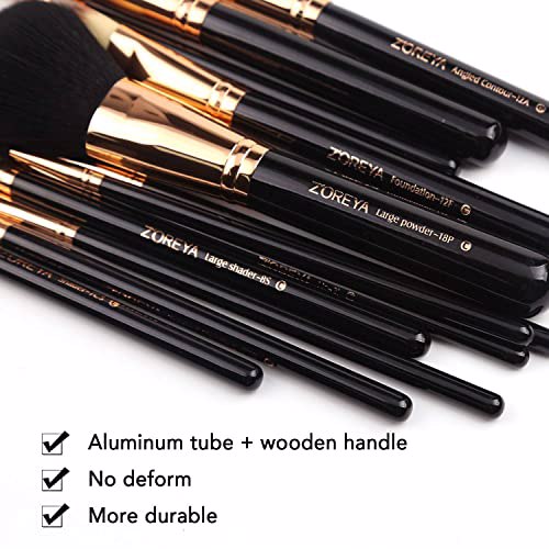 Zoreya Premium Travel makeup brushes set, A-Black 5