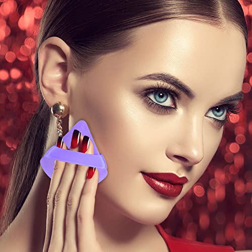 Pimoys 6 Pieces Powder Puff Face Soft Triangle Makeup Black and Purple 6