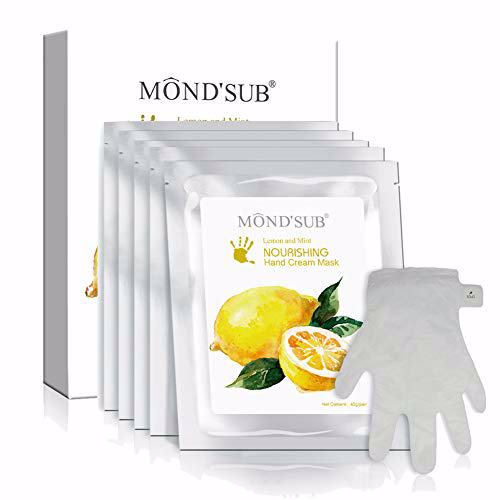 MOND'SUB 5 Pairs Moisturizing Gloves, Lemon mint 2