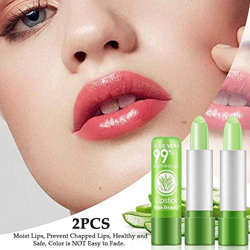 BINGBRUSH 2 Pcs Aloe Vera Color Changing Lipstick 3