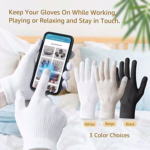 EvridWear Men Moisturizing Cotton Gloves, xs black 8