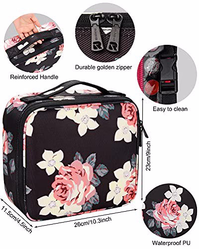 Relavel Travel Makeup Train Case with Adjustable Dividers for Cosmetics 4
